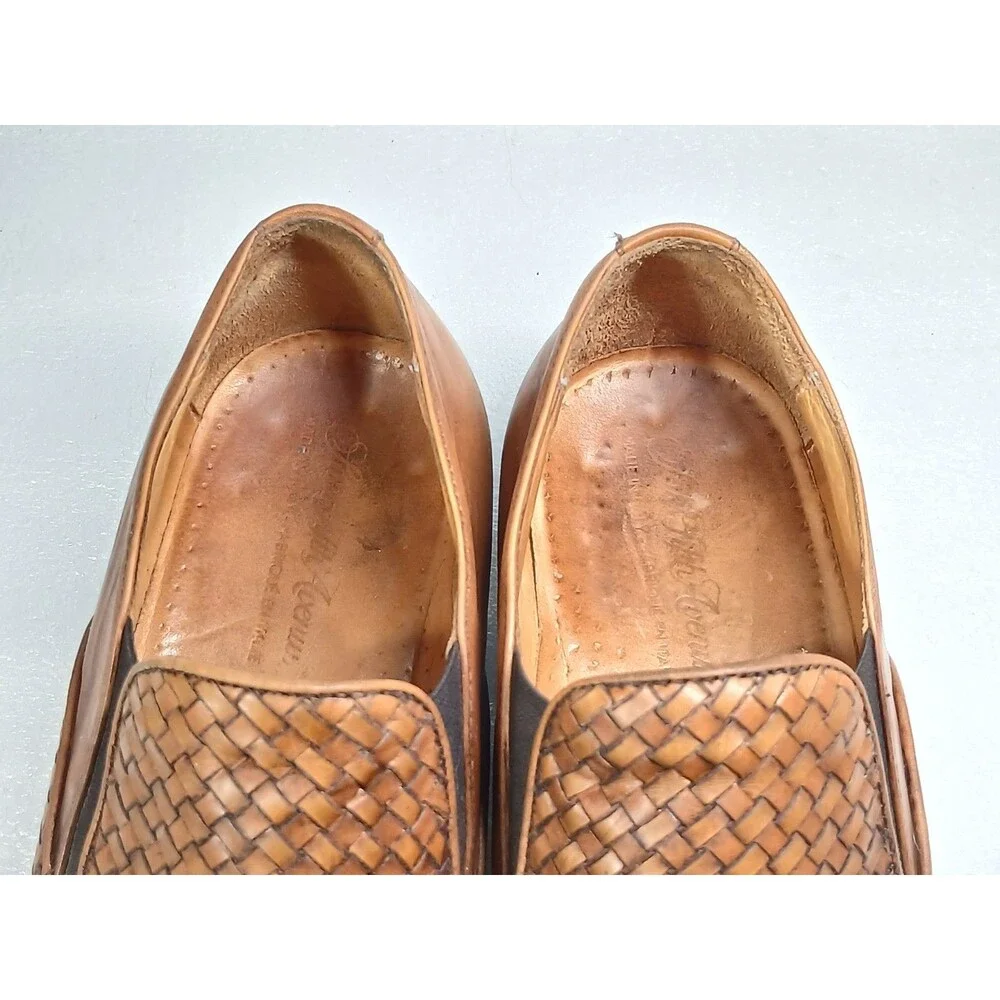 Saks Fifth Avenue Men’s Woven Leather Slip-On Shoes – Made in Italy Size 10